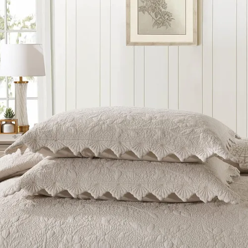 Miniatura 4 de Juego de colcha tamaño matrimonial/queen king, ropa de cama de lujo suave y ligera de 3 piezas para todas las estaciones, colcha reversible 100%