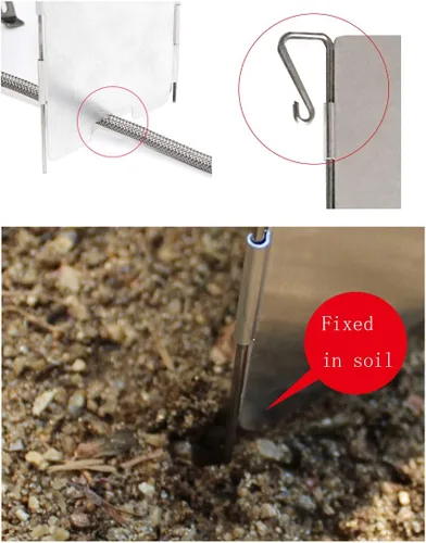 Miniatura 6 de Parabrisas plegable para estufa al aire libre con bolsa de transporte, 14 placas de aluminio para estufa de campamento, parabrisas ligero