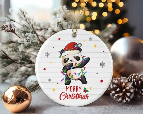 Miniatura 2 de Adorno de panda de Feliz Navidad, adorno de Navidad 2024, adorno de luz de Navidad de panda, adorno de Navidad para niños, adorno de Navidad animal