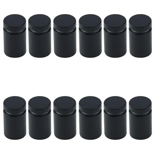 Antrader Paquete de 12 Soportes Separadores de Vidrio de Acero Inoxidable de 3/4" x 1-1/5", Separadores de Pared Clavos de Ferretería Publicitarios,