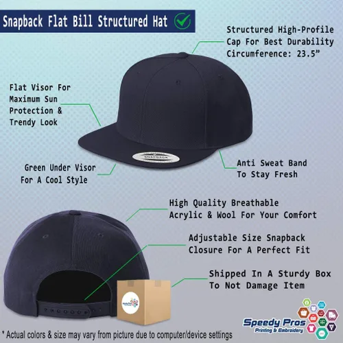 Miniatura 2 de Sombreros Snapback para hombres y mujeres con texto personalizado y letra plana