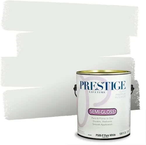 Miniatura 54 de Prestige Paints - Pintura y sellador 2 en 1 para exteriores, 1 galón, plana, similar a Sherwin Williams Snowfall, P100-P-SW6000