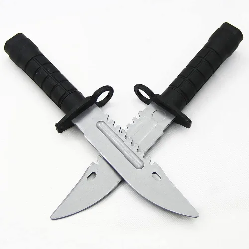 Miniatura 4 de zonzxcv 2 cuchillos falsos de daga de plástico de juguete, no afilado, la seguridad no daña la longitud de 9 pulgadas (con anillo)