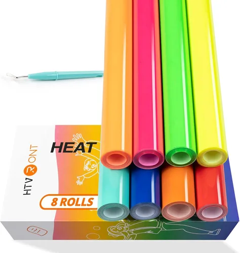 Miniatura 22 de HTVRONT - Rollo de vinilo termotransferible, 12 in x 8 ft para diseños en camisetas, fácil de cortar y despegar, para planchar y máquinas Cricut