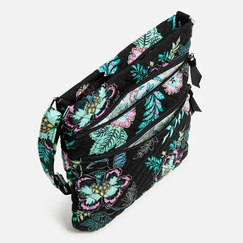 Miniatura 5 de Vera Bradley - Bolsa cruzada para mujer, de algodón característico de la marca, con triple cremallera, hipster