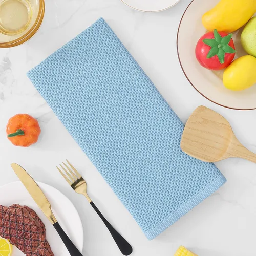 Miniatura 99 de Homaxy Trapos de cocina de 100% algodón, tejido de punto gofre, ultrasuaves, absorbentes y de secado rápido, 12 x 12 pulgadas, paquete de 6, blanco