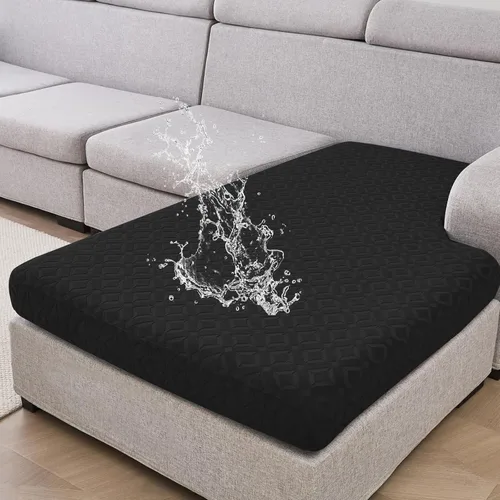 Miniatura 31 de Genina Fundas de cojín para sofá impermeables, fundas elásticas para sofá seccional, funda de cojín lavable, antideslizante, con parte inferior