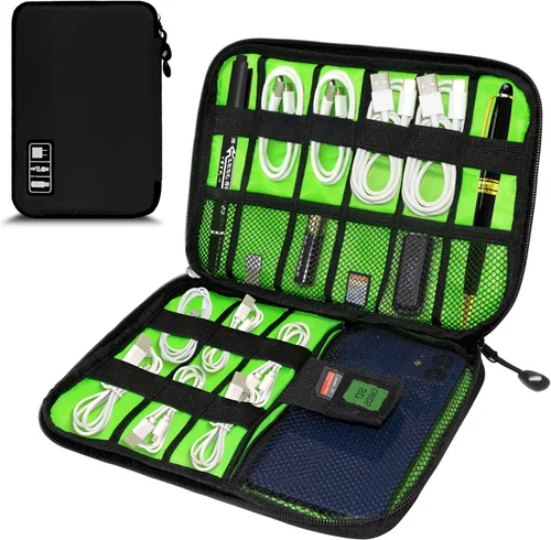 Organizador de Electrónica, Funda Organizadora de Cables de Viaje, Bolsas Organizadoras de Cables Portátiles, Estuche de Almacenamiento de