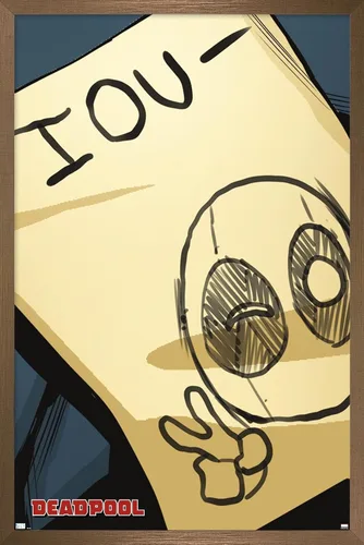 Miniatura 13 de Trends International Marvel Comics Deadpool - Póster de pared IOU, 14.725 x 22.375 pulgadas, versión enmarcada de madera de granero