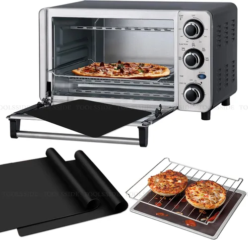Miniatura 7 de Revestimiento antiadherente para horno tostador, paquete de 3 forros de horno de 11 x 9 pulgadas para la parte inferior del horno, gran alfombrilla