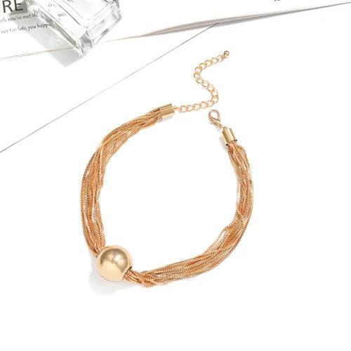 Miniatura 2 de Sixexey Gargantilla de oro grueso con borlas, collares de esfera, collar de esfera geométrica, joyería para mujer