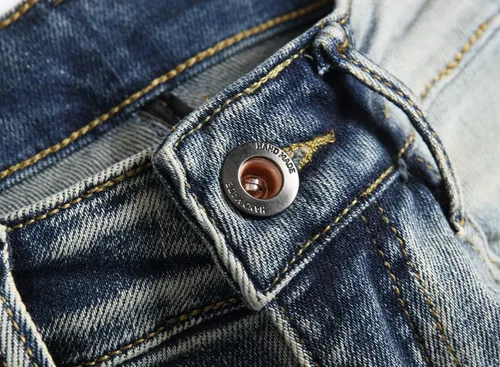Miniatura 5 de OIIIO - Jeans elásticos rasgados de ajuste regular para hombre