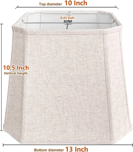 Miniatura 2 de TOOTOO STAR - Pantalla de lámpara de esquina con corte cuadrado, 10x13x10.5 pulgadas, pantalla mediana para lámpara de mesa y de pie, Beige.