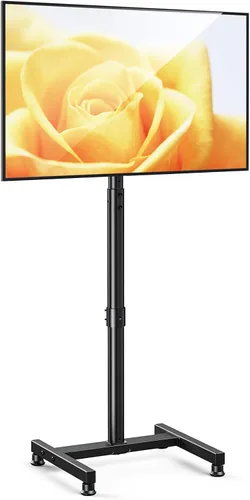 AM Alphamount - Soporte de piso para TV para televisores planos/curvos de 13 a 43 pulgadas de hasta 44 libras, soporte de piso para TV y monitor con