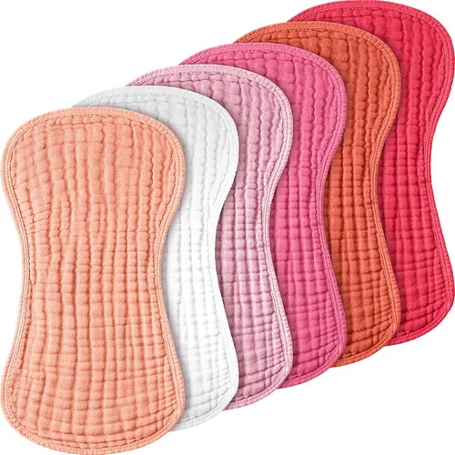 Miniatura 12 de Frienda Paquete de 6 paños de muselina para eructos de algodón, grandes, 20 x 9 pulgadas, extra absorbentes y suaves, para bebé, niño y niña, unisex