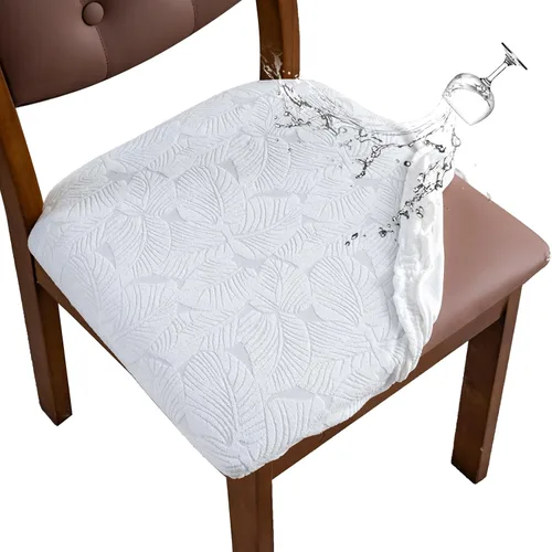Miniatura 26 de Funda de asiento impermeable para silla de comedor, fundas de asiento lavables para sillas de cocina (negro, 4 piezas)