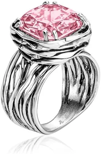 JEAN RACHEL JEWELRY Anillo de plata de ley 925, diseño vintage con circonita cúbica en forma de cojín, hipoalergénico, sin plomo ni níquel, anillos
