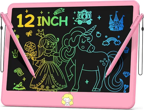 Miniatura 12 de Hockvill Tableta de escritura LCD de 12 pulgadas, juguetes para niños y niñas, almohadilla de dibujo para niños de 3, 4, 5, 6, 7 años, tablero