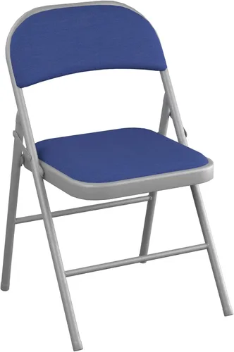 Miniatura 5 de Juego de 4 sillas plegables de tela beige con asiento acolchado