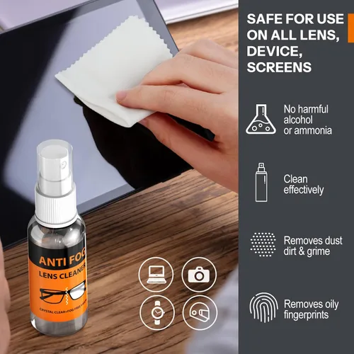 Miniatura 5 de Limpiador de Gafas, Kit de Limpieza de Gafas 8 en 1 con Spray Limpiador de Anteojos Antivaho de 24H Herramienta Portátil de Limpieza de Gafas