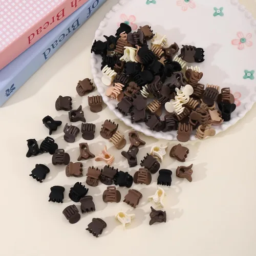Miniatura 6 de 100 piezas de pinzas pequeñas para el cabello, lindas pinzas de garra diminutas para cabello fino con agarre fuerte, accesorios para el cabello