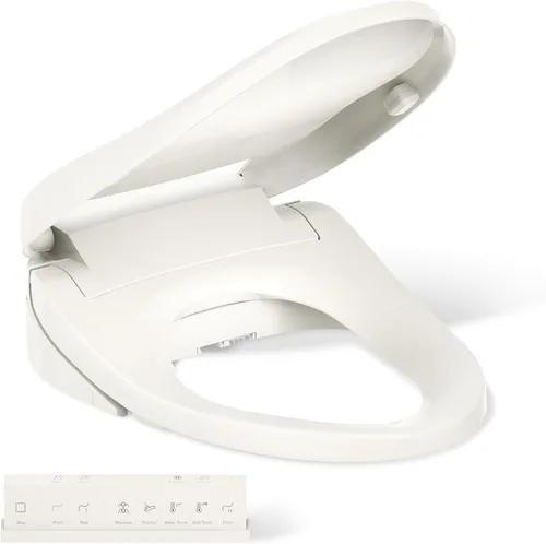 Miniatura 17 de Kohler PureWash E590 Asiento de Inodoro Bidé Alargado con Calefacción, Blanco con Panel Lateral, Agua Tibia, Secadora, Tapa de Cierre Silencioso