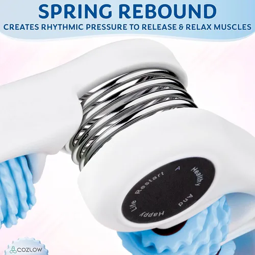 Miniatura 9 de COZLOW Rodillo de masaje para celulitis - Azul - Masajeador anticelulítico con asas de rodillo desmontables para muslos, piernas y glúteos