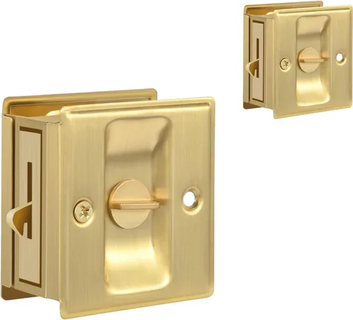 Miniatura 12 de HOMOTEK Cerradura de Puerta Corrediza de Privacidad con Tirador - Reemplaza el Hardware de Cerraduras de Bolsillo Viejas o Dañadas Rápida y Negro
