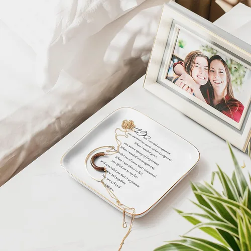Miniatura 4 de PUDDING CABIN - Plato personalizado para anillos para regalos de amistad con el mensaje "You are a Friend For a Life Time