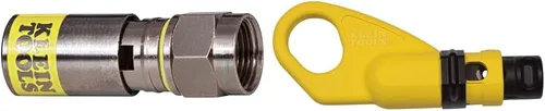 Klein Tools VDV812-612 Conectores F de compresión universales RG6/6Q coaxiales, tecnología de manguito universal, grado profesional, paquete de 50 y