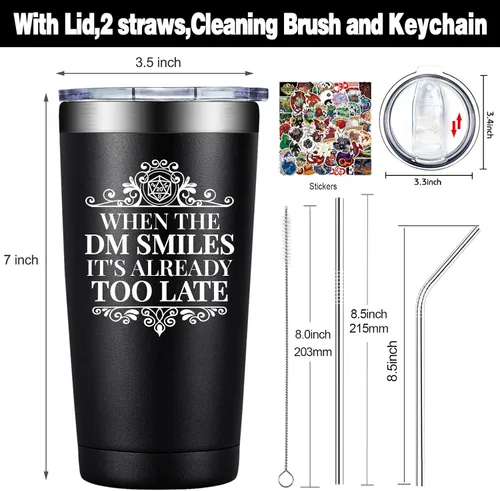 Miniatura 7 de Regalos de Dungeons and Dragons - Regalos para Dungeon Master - Regalo de Navidad para Dungeon Master D&d Dnd Dm Rpg Fans - Vaso Dnd de 20oz
