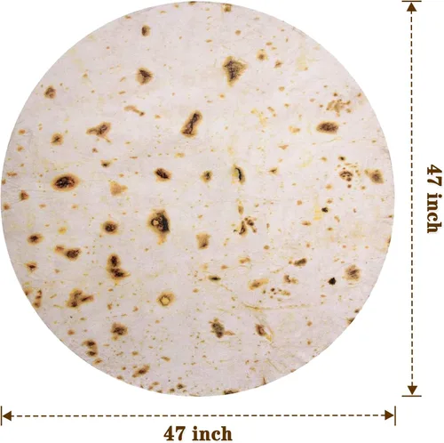 Miniatura 6 de mermaker Cobija de doble cara con estampado de tortilla para burritos Beige
