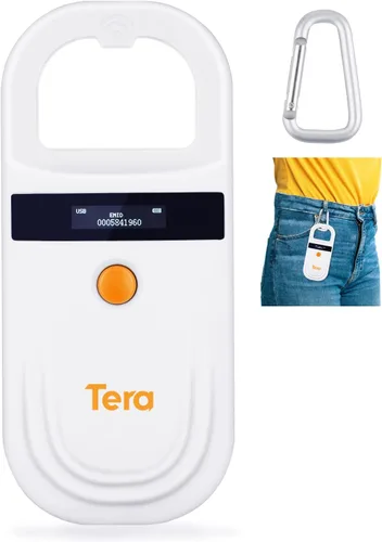 Miniatura 12 de Tera Lector de Microchip para Mascotas con Anillo D RFID Escáner de Identificación de Chips de Animales Portátil con Pantalla de Visualización OLED