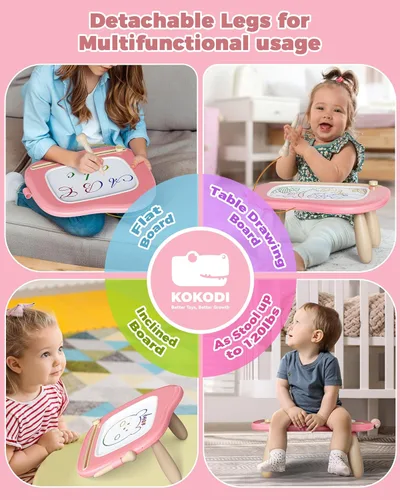 Miniatura 3 de KOKODI Pizarra de Dibujo Magnética, Juguetes para Niñas de 1 a 2 Años, Gran Tablero de Garabato para Aprender y Educar para Bebés de 1, 2 y 3 Años