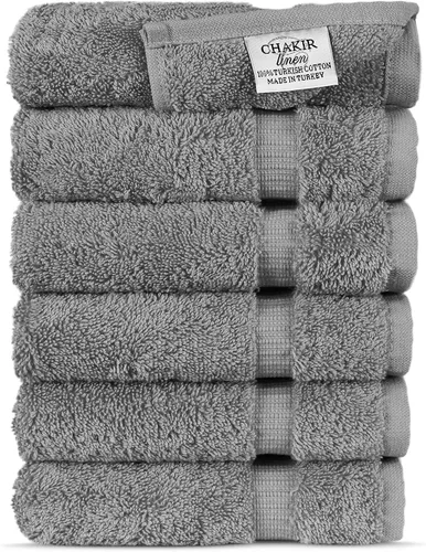 Miniatura 32 de Chakir Turkish Linens - Toallas turcas de 100% algodón, suaves y absorbentes (4 paños, color gris)