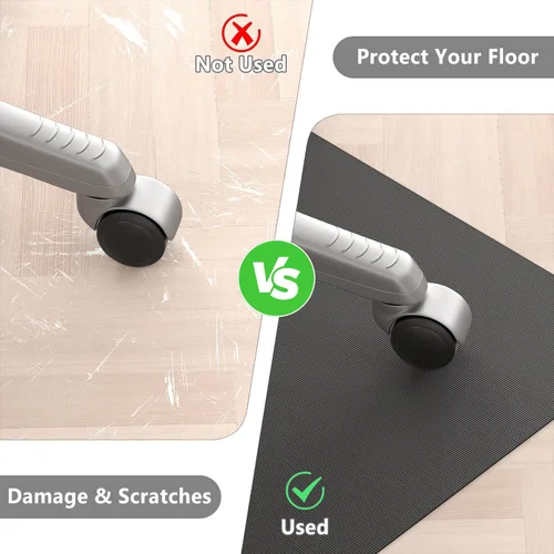 Miniatura 3 de Hsurbtra Tapete para silla de oficina para suelo de madera dura, 35 x 47 pulgadas, tapete antideslizante grande para silla de computadora, protector