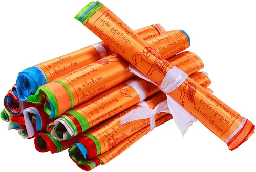 Banderas tibetanas de oración, 60 unidades, banderas budistas de meditación para interiores y exteriores, banderas de oración de caballo de viento,