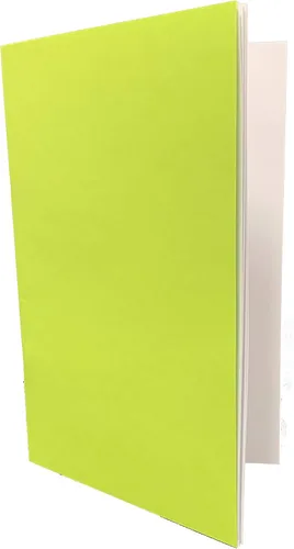 Miniatura 2 de Paquete de 50 folletos en blanco con cubierta verde lima brillante, 32 páginas sin rayas, sin rayas, con papel blanco de 24 libras de 8.5 x 5.5