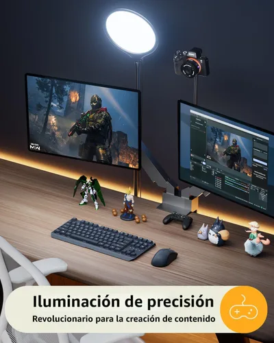 Miniatura 6 de Anillo de luz de 10.5 pulgadas con soporte y soporte para teléfono, trípode de 69 pulgadas para iPhone con luz, luz LED profesional para grabación
