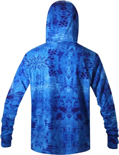 Miniatura 2 de Sudadera con capucha para pesca con máscara para la cara y protección solar UPF50, de secado rápido, manga larga, camisa de protección solar