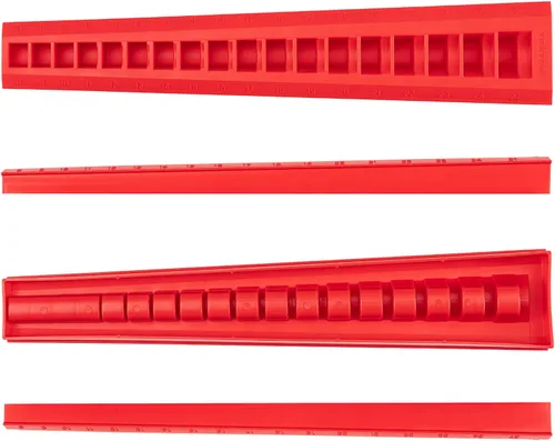 Miniatura 3 de TEKTON 18 herramientas de 3/8 pulgadas, tuerca de trampa, Crowfoot Wrench Organizador Rack, rojo (0.315-1.063 in) ORG25218 Fabricado en Estados