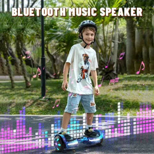 Miniatura 2 de SIMATE Patinete, altavoces Bluetooth y ruedas LED iluminadas, control por APP, motores duales de 250W, velocidad máxima de 8.5 mph y alcance máximo