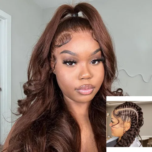 Miniatura 14 de Pelucas de cabello humano con encaje completo, ondulado, HD, transparente, hecho a mano, peluca de encaje entera hecha a mano, previamente