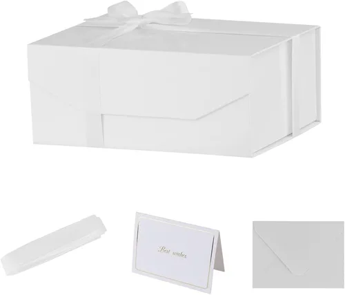 Miniatura 63 de 5 cajas de regalo rosa con cinta de 9.5 x 7 x 4 pulgadas, caja de regalo resistente con tapa para embalaje de regalo, cajas de almacenamiento