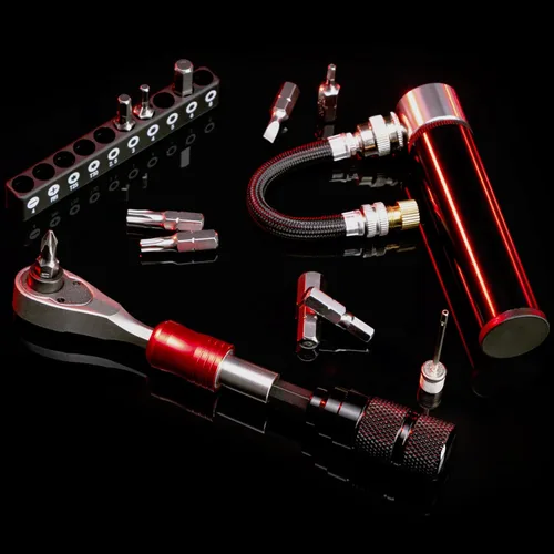 Miniatura 2 de Kit de herramientas de reparación de bicicletas con mini bomba y 10 puntas magnéticas, multiherramienta de aleación para bicicleta, MTB, ciclismo
