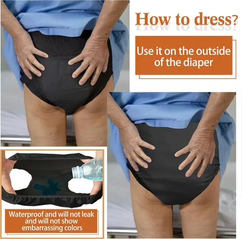 Miniatura 5 de Amylove Cubierta de pañal de natación para adultos, pañal reutilizable para piscina, lavable, resistente a fugas, impermeable, para adultos