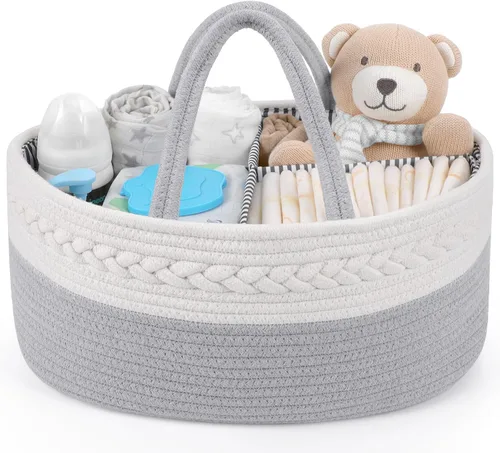 Maliton Organizador de Pañales para Bebé Niño - Cuerda de Algodón para Cambiador, Almacenamiento de Guardería, Artículos Imprescindibles para Bebé