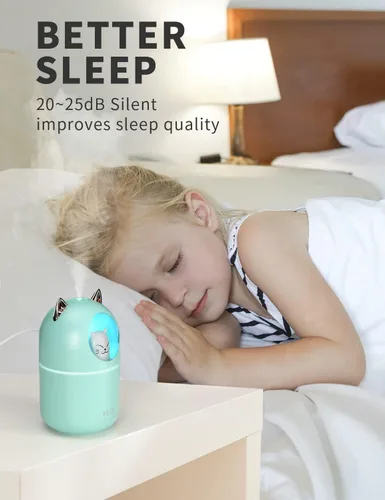 Miniatura 3 de Humidificador de Niebla Fría, Mini Humidificadores de 300ml con Luz Nocturna, Humidificador de Aire Automático Sin Agua con Apagado Automático