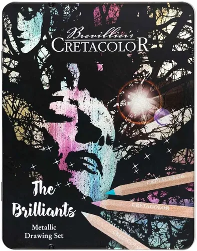 Cretacolor MegaColor - Juego de lápices de colores, 12 colores metálicos