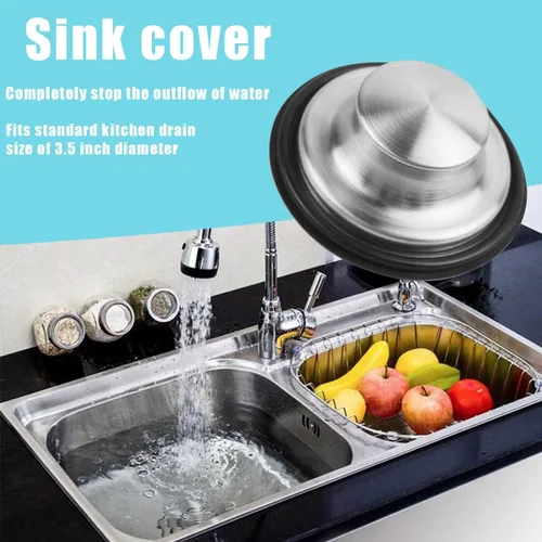 Miniatura 4 de 3 piezas de tapón para fregadero de cocina, 3 en 1 colador de cesta de fregadero de cocina, tapón universal antiobstrucción de acero inoxidable